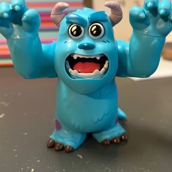 Monsters Inc Figurines Set & Teal Plastic Table Cover 54"x108"  Birthday Party - Picture 4 of 4